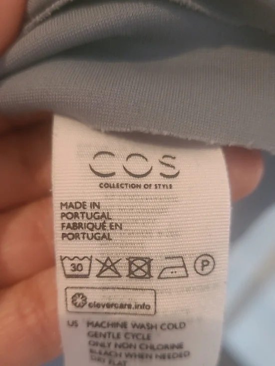 COS Light Blue V Neck Ruffled Top - Picture 3 of 11